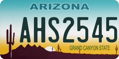 AZ license plate AHS2545