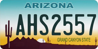AZ license plate AHS2557