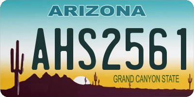 AZ license plate AHS2561