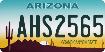 AZ license plate AHS2565
