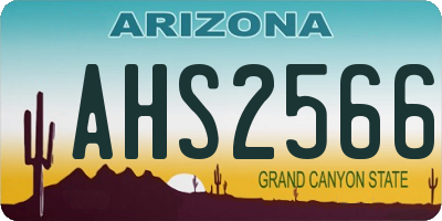 AZ license plate AHS2566