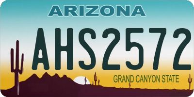 AZ license plate AHS2572