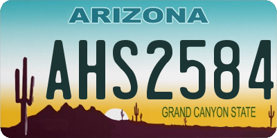 AZ license plate AHS2584
