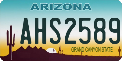 AZ license plate AHS2589