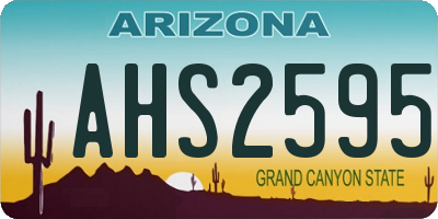 AZ license plate AHS2595