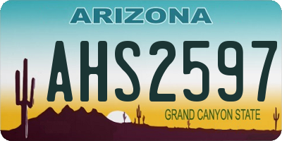 AZ license plate AHS2597