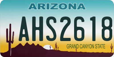 AZ license plate AHS2618