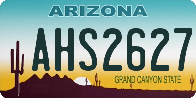 AZ license plate AHS2627