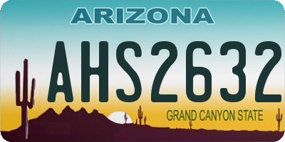 AZ license plate AHS2632
