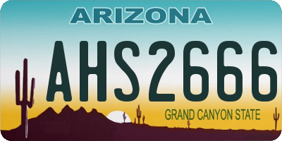 AZ license plate AHS2666