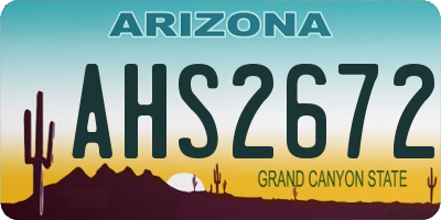 AZ license plate AHS2672