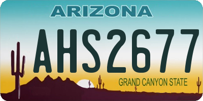 AZ license plate AHS2677