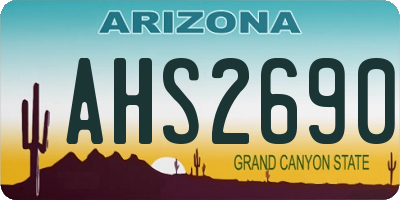AZ license plate AHS2690