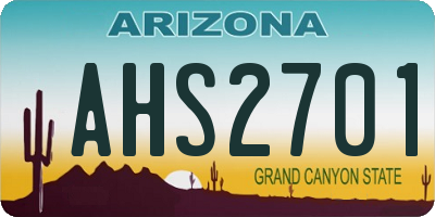AZ license plate AHS2701
