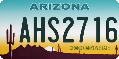AZ license plate AHS2716