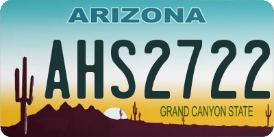 AZ license plate AHS2722