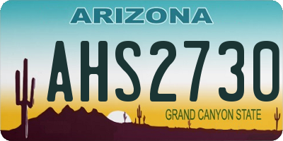 AZ license plate AHS2730