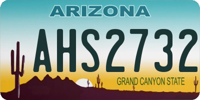 AZ license plate AHS2732