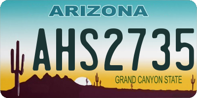 AZ license plate AHS2735