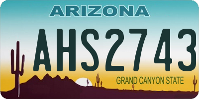 AZ license plate AHS2743