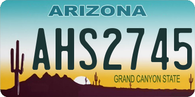 AZ license plate AHS2745