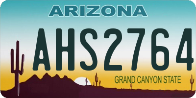 AZ license plate AHS2764