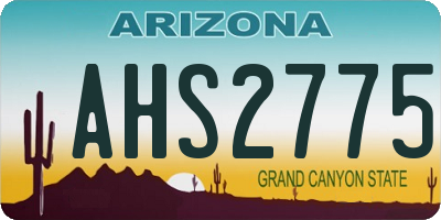 AZ license plate AHS2775