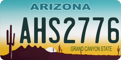AZ license plate AHS2776
