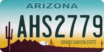 AZ license plate AHS2779