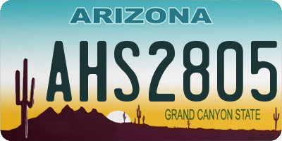 AZ license plate AHS2805