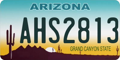 AZ license plate AHS2813