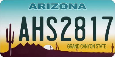 AZ license plate AHS2817