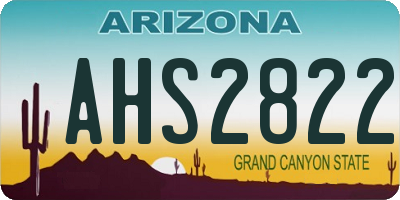 AZ license plate AHS2822