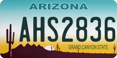 AZ license plate AHS2836