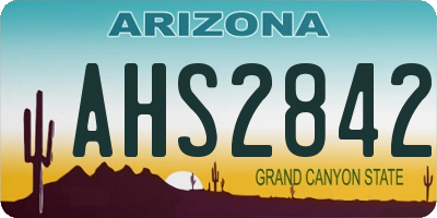 AZ license plate AHS2842