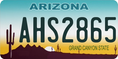 AZ license plate AHS2865