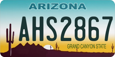 AZ license plate AHS2867
