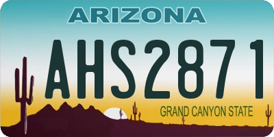 AZ license plate AHS2871