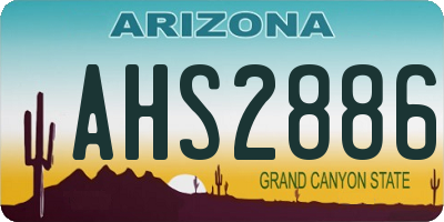 AZ license plate AHS2886