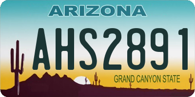 AZ license plate AHS2891