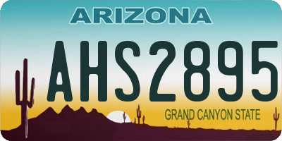 AZ license plate AHS2895
