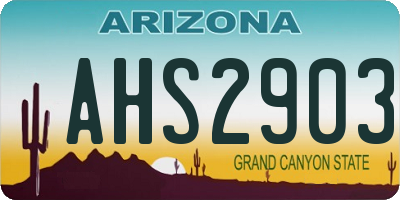 AZ license plate AHS2903