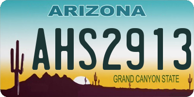 AZ license plate AHS2913