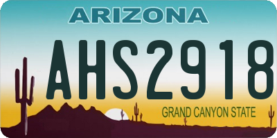 AZ license plate AHS2918
