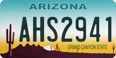 AZ license plate AHS2941