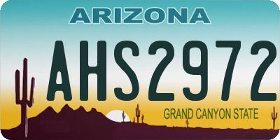 AZ license plate AHS2972