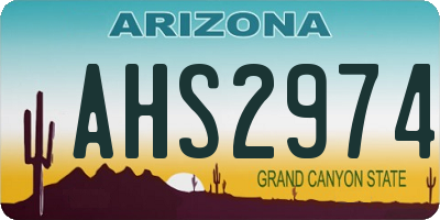 AZ license plate AHS2974