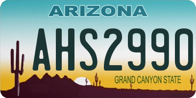 AZ license plate AHS2990