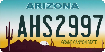 AZ license plate AHS2997