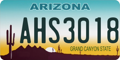 AZ license plate AHS3018